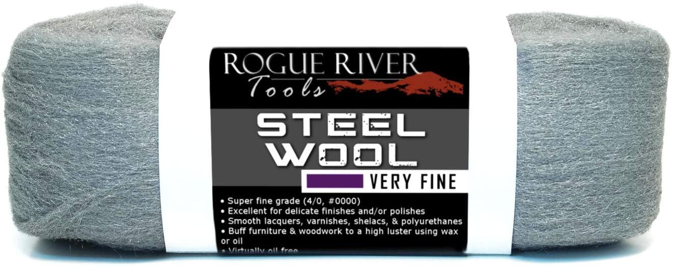 Super Fine Steel Wool 4oz Skein by Rogue River Tools. 4/0 Grade