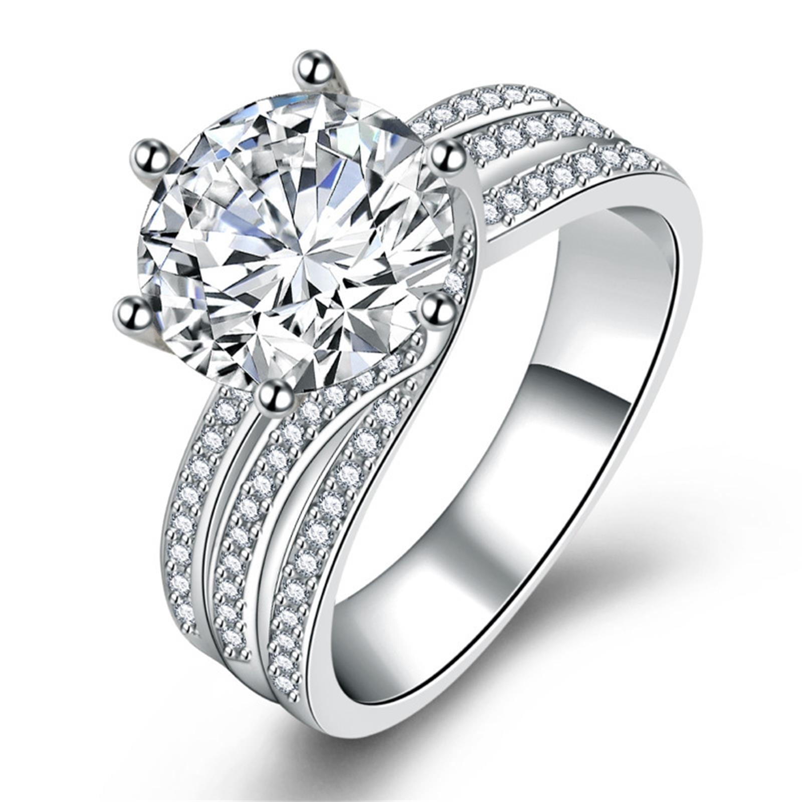 Super Flash Moissanite Ring Shaped Engagement Rings For Women