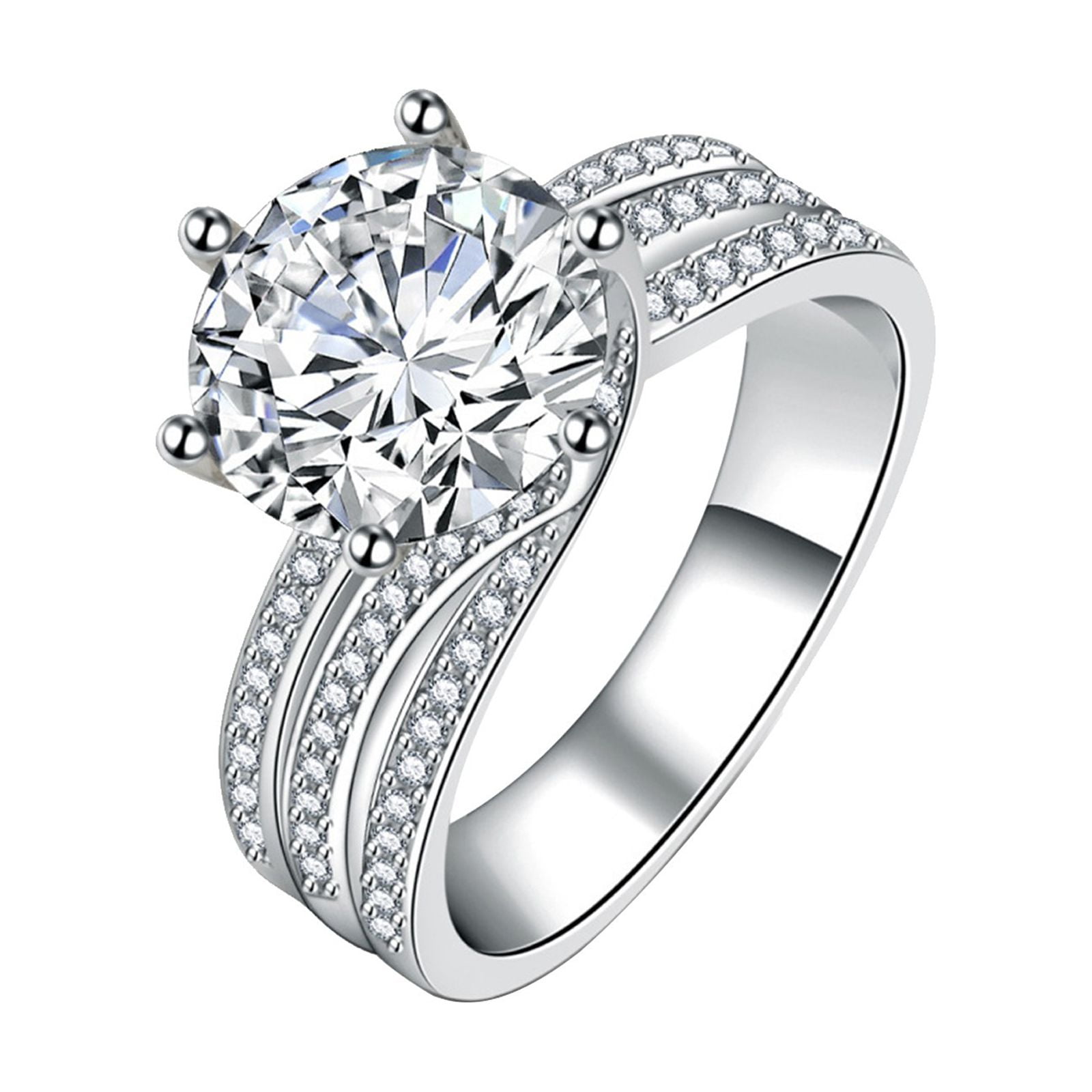 Super Flash Moissanite Ring Shaped Engagement Rings For Women