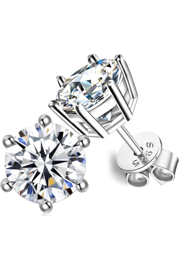 Super Flash Moissanite Stud Earrings Women Men 1-4 Carat Laboratory S925 Earrings Wedding