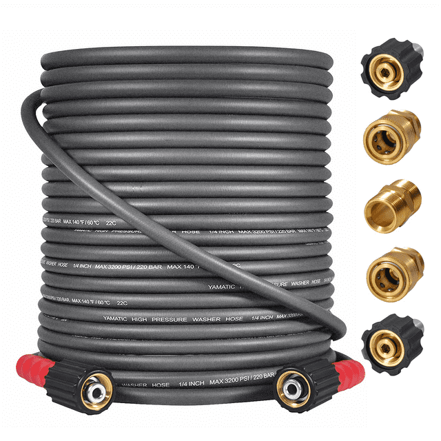 Super Flex Pressure Washer Hose, 3200 PSI 50 FT x 1/4 Kink Resistant