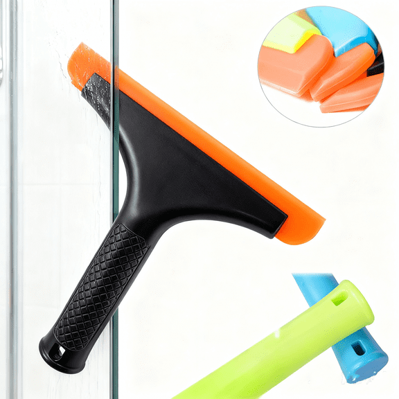 Super Flexible Silicone Squeegee | 15cm Water Blade Wiper for Car Windshield, Shower Glass & Mirrors | Streak-Free Cleaning Tool for Windows & Doors | Compact & Portable Design