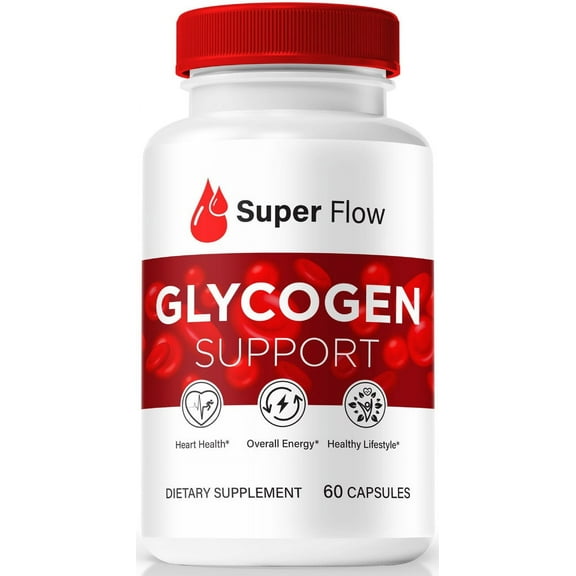 Super Flow Glyco Optimizer Capsules - Official Blood Support Formula, SuperFlow Blood Vessel Cleaner, Glycogen Support Pills, Overall Health & Wellness, Sugar Flow Reviews (60 Capsules)