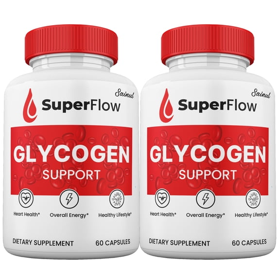 Super Flow Glycogen Support Capsules, Super Flow Glyco Pills, All Natural Supplement for Blood Health (2 Pack)