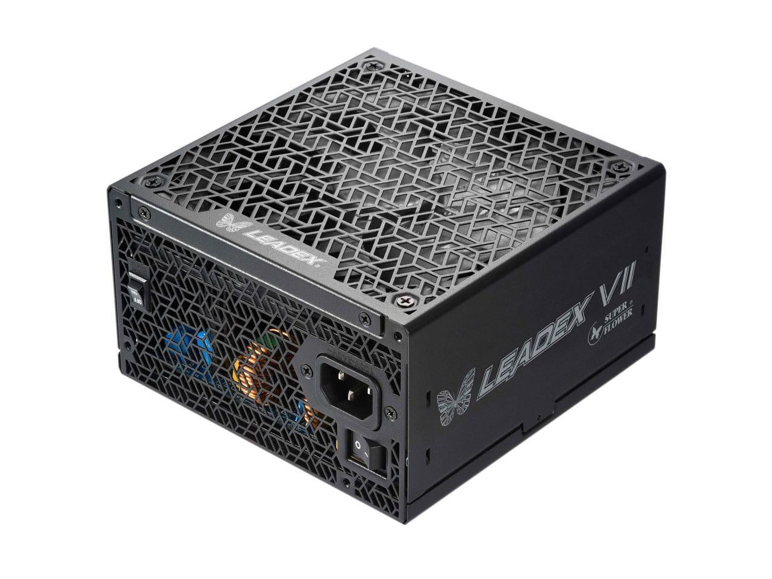 Super Flower Leadex VII XG 850W 80+ Gold, Cybenetics Platinum, Full Modular, ATX 3.1 & PCIe 5.1, W/12VHPWR Cable (2x8pin - 16pin native cables) , Power Supply, FDB Fan, SF-850F14XG, Black version