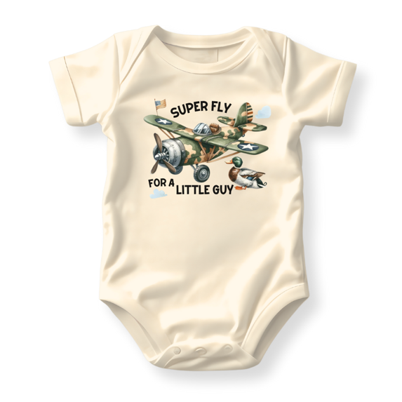 Super Fly For A Little Guy Airplane Baby Bodysuit, Newborn Outfit, Baby Clothes, Gift for Children 12m Natural
