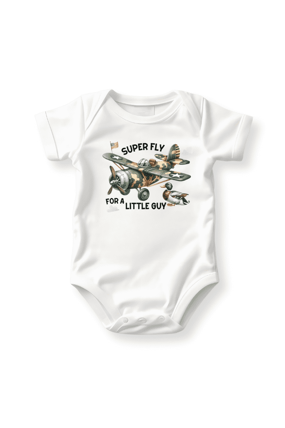 Super Fly For A Little Guy Airplane Baby Bodysuit, Newborn Outfit, Baby Clothes, Gift for Children 6-9m White