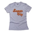 thumbnail image 1 of Super Fly - Hip 70s Large Print Women's Cotton Grey T-Shirt, 1 of 2