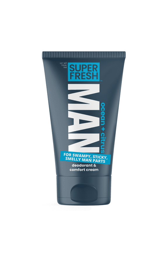 Ball Deodorant Lotion for Men by Super Fresh | Mens Hygiene Cream for Groin, Butt, & Body | Control Odor and Stay Comfortable | Aluminum Free | 4 oz Tube