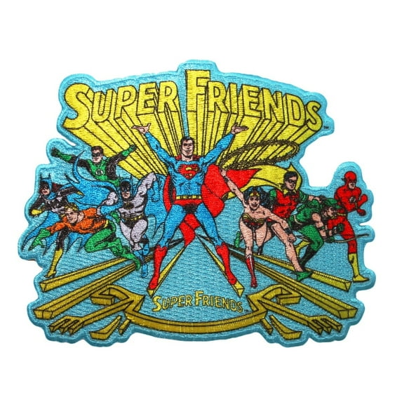 "Super Friends" Patch Justice League Superhero Show DC Comics Iron-On Applique