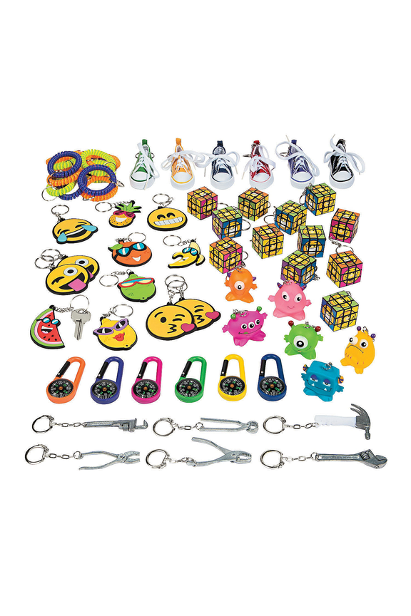 Super Fun Key Chain Assortment (60Pc) - Party Favors - 60 Pieces