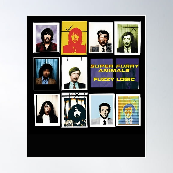 Super Furry Animals Fuzzy Logic Poster Wall Art, Modern Wall Decor For Living Room Bedroom, 12x18 UNFRAMED