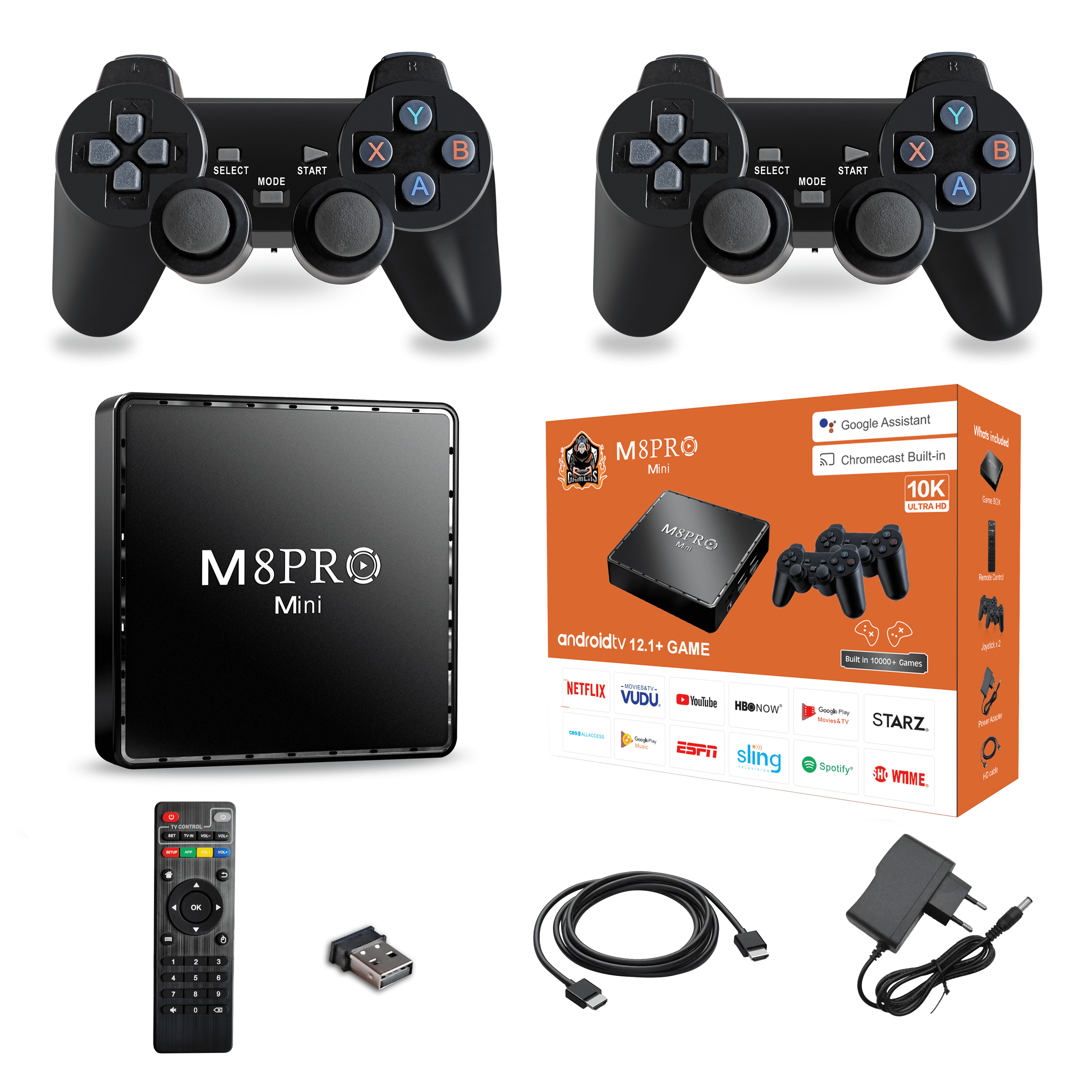  Super Classic Retro Game Console,Classic Mini Video Game Console  Built in 2000+ Different Classic Games,4k HD Output and 2 Wired  Controllers,Advanced Gaming Solution. : Toys & Games