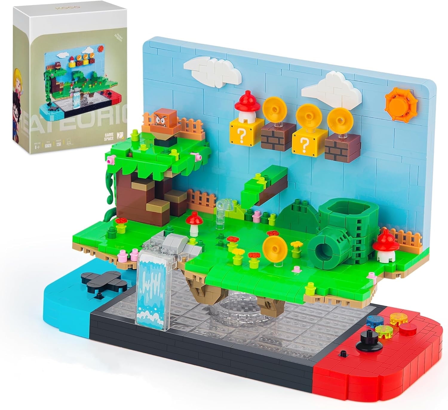 Super Game Building Sets,Cool Building Blocks Kits for Adults, 3D Anime Scene Model Creative Idea Gift for Boys Teens Kids 8+ (1256 Pieces)