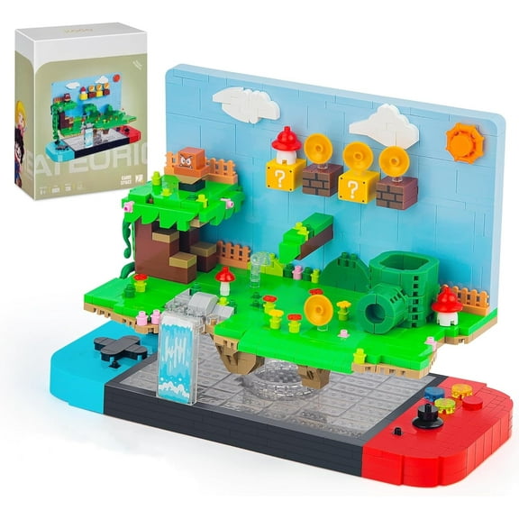 Super Game Building Sets,Cool Building Blocks Kits for Adults, 3D Anime Scene Model Creative Idea Gift for Boys Teens Kids 8+ (1256 Pieces)