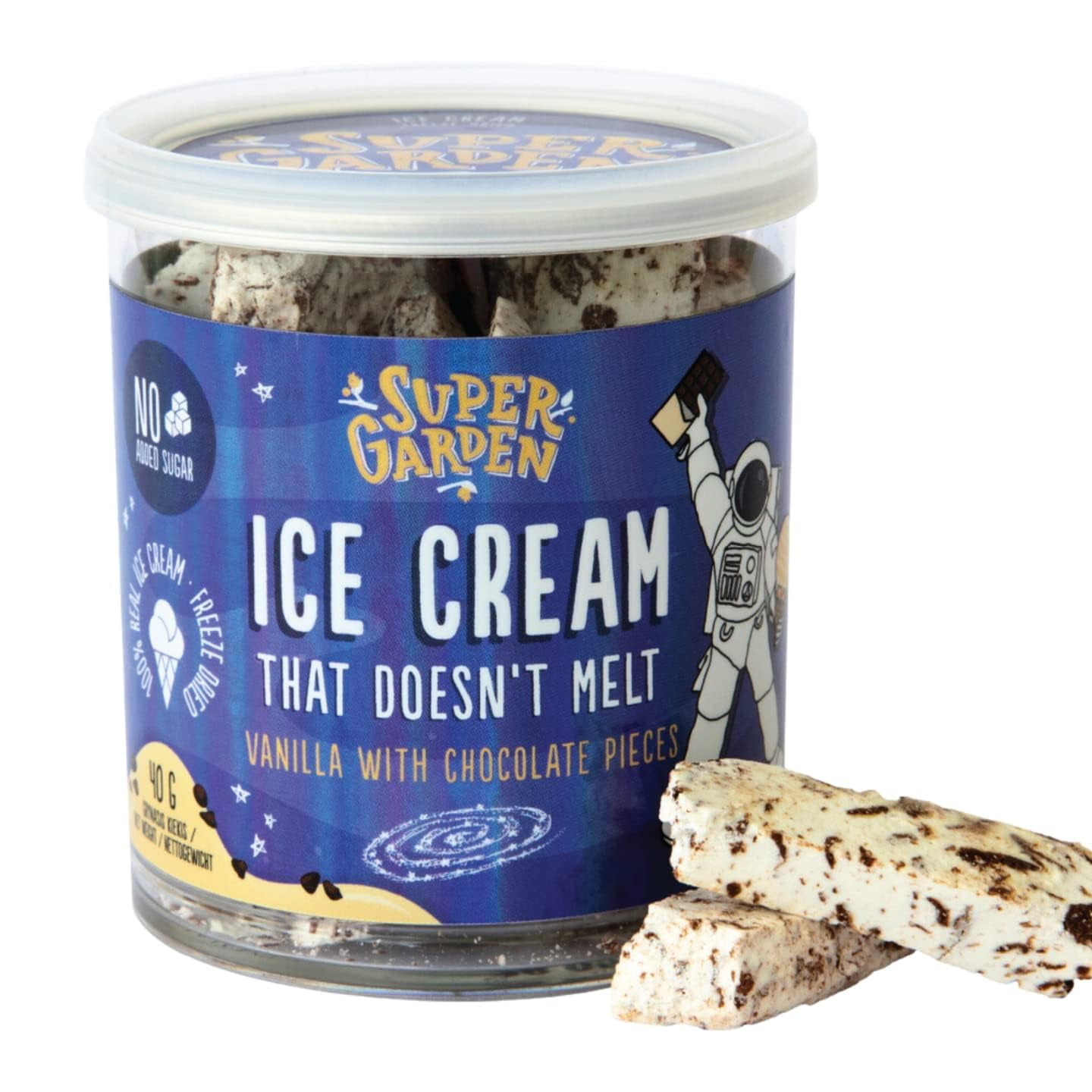 Super Garden Freeze Dried Ice Cream Vanilla With Chocolate Pieces | No ...