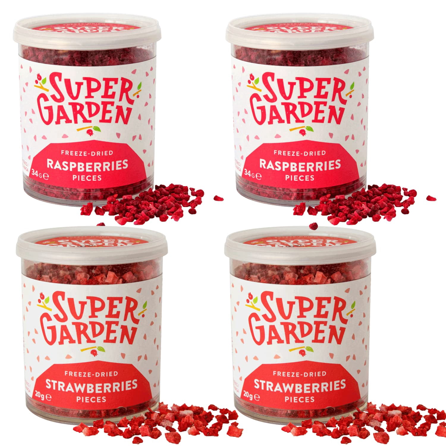 Super Garden Freeze Dried RRF12 Raspberries & Strawberries 4 Crunchy ...