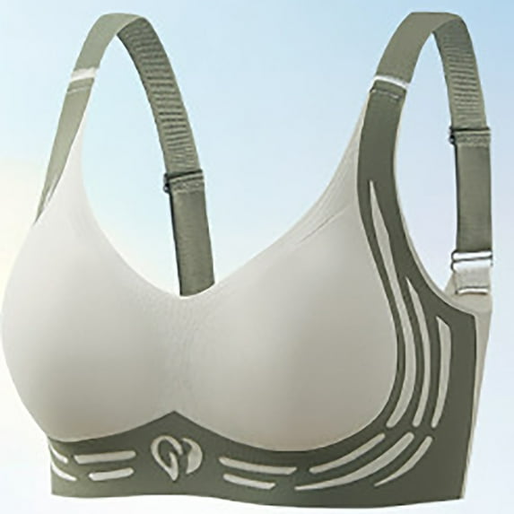 Super Gather Bra Soft Comfortable Gather Bra Wireless Up Bra Lift Bra Women Lingerie Everyday Sports Bras, Bralette and Underwear Matching Sets, Longline Bras for Back Fat Coverage