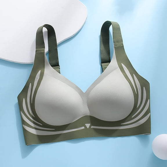Super Gather Bra Soft Comfortable Gather Bra Wireless Push Up Bra Lift Bra Women Lingerie Everyday Sports Bras, Bras with Wide Straps for Heavy Support, Bras for Teenagers with Soft Cups