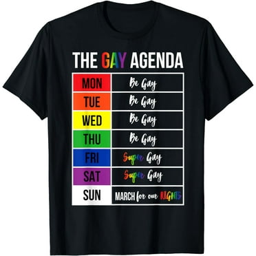 Super Gay Agenda Pride Flag LGBTQ Inspirational LGBT Gift T-Shirt