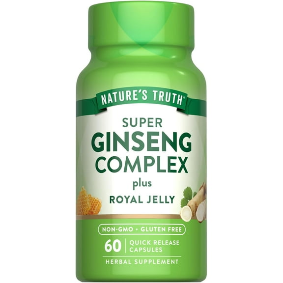 Super Ginseng Complex | 60 Capsules | With Royal Jelly | from Ginseng Extract | by Nature's Truth