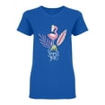 thumbnail image 1 of Super Girl Pink Flamingo Bird Shaped T-Shirt Women -Image by Shutterstock, Female XX-Large, 1 of 2