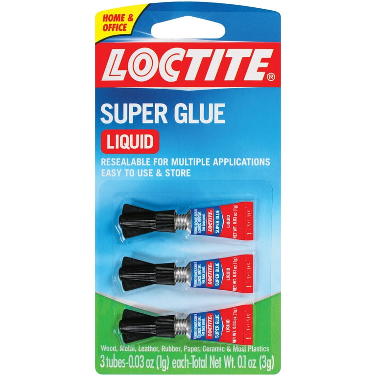 Super Glue, 0.11 oz, Dries Clear, 3/Pack Super Glue, 0.11 oz, Dries Clear, 3/Pack