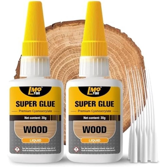 Super Glue 60 Gram, Thin Liquid CA Glue for Woodworking Furniture Repair Wooden Crafts Carpenter, Clear High Strength Cyanoacrylate Adhesive and Bond Superglue for Everything