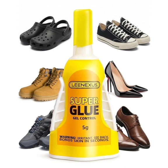 Super Glue and Cement for Shoes – 5g Gel CA | Heavy Duty Instant Bond, Waterproof Clear Sole Repair for Sneakers, Heels, Boots, Sandals, Tennis Shoes & More