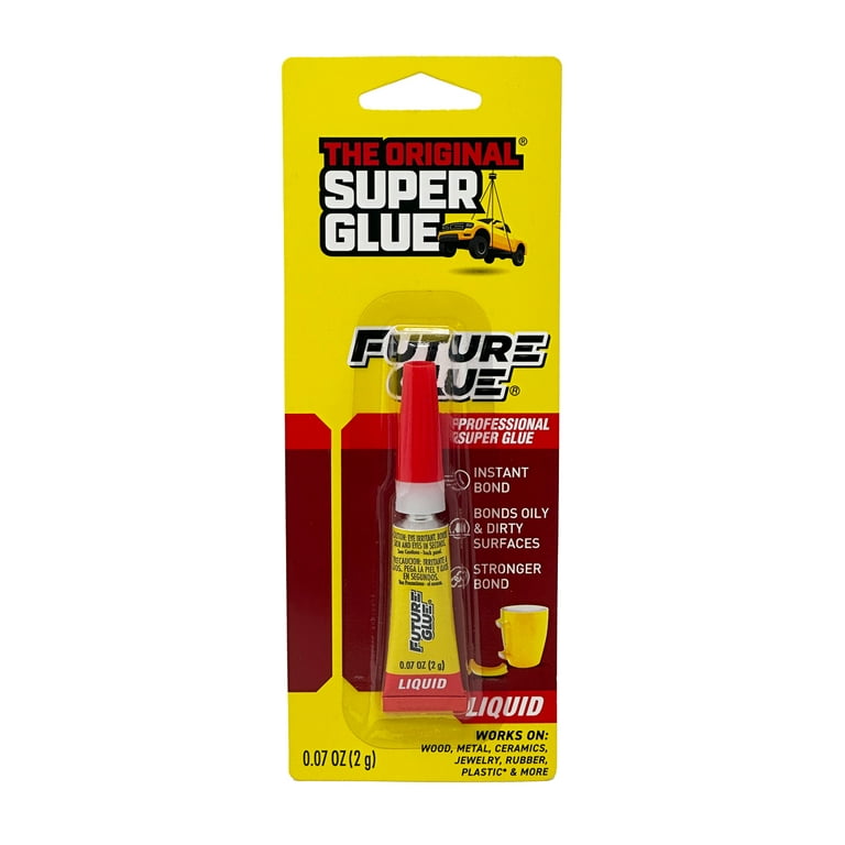 Super Glue: Original Future Glue, 0.07 OZ - Heavy Duty, Strong Glue for  Plastic, Wood, Rubber, Ceramic Repair, and More