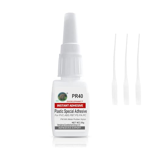 Super Glue for Plastic, Instantly Strong Adhesive for Vinyl, Acrylic, Model, Miniature, PVC, ABS, PBT, PS, PA, PC, PM, MA, Nylon - Clear, Waterproof, Heat-Resistant$$Tools & Hardware Other