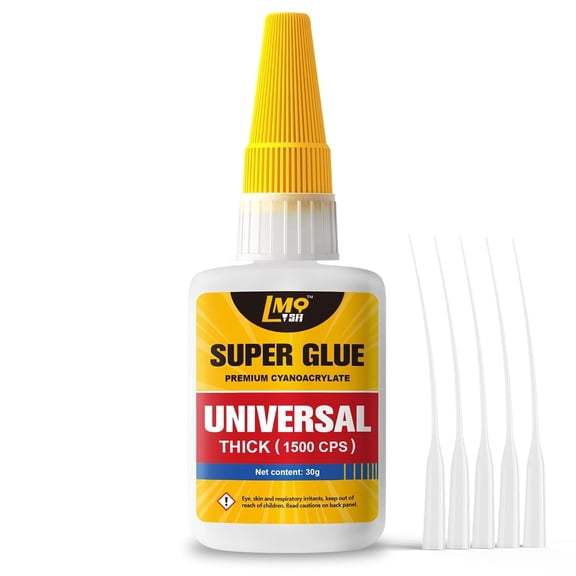 Super Glue All Purpose Thick CA Glue Clear 30 Gram, Superglue Instant Cyanoacrylate Adhesive for Ceramic Glass Wood Plastic 3D Printer Metal Leather Shoe Sole Repair Heavy Duty, Strong Bonding Liquid