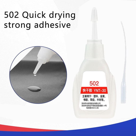 Super Glue Quick Drying Adhesive, 502 Strong Glue for Metal Plastic Rubber Leather Wood, Instant Bonding Repair Tool