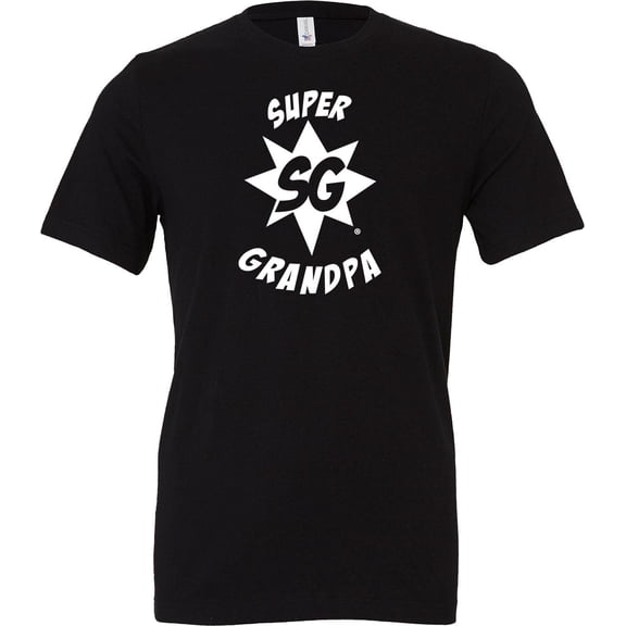 Super Grandpa Superhero SG Logo Men's Black Short Sleeve T-Shirt