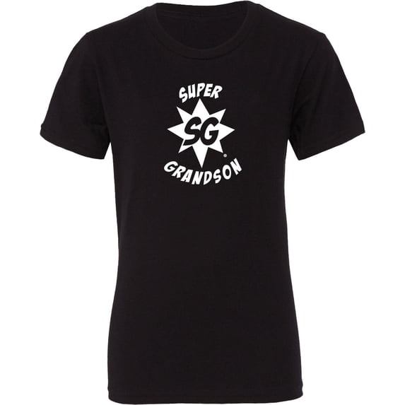 Super Grandson Superhero SG Logo Graphic Short Sleeve Boy's T-Shirt