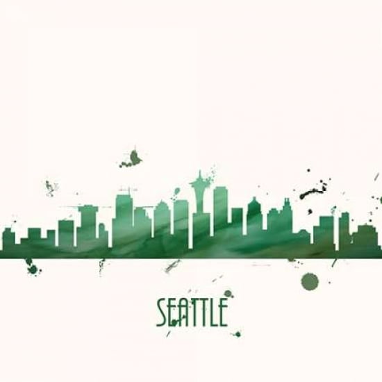 Super Green Seattle - Sq Canvas Art - Anna Quach (24 x 24)