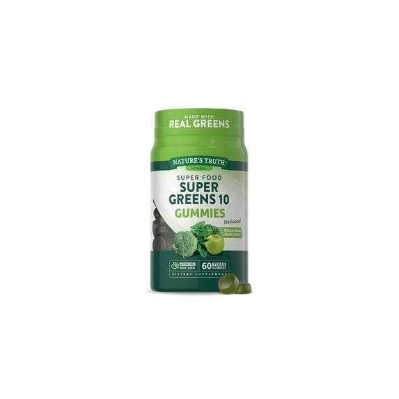 Super Greens 10 Gummies Natural Green Apple (Pack of 5)