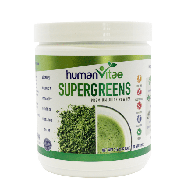 Super Greens by Human Vitae Brand Natural Juice Powder Blend Powerful Supplement Mix