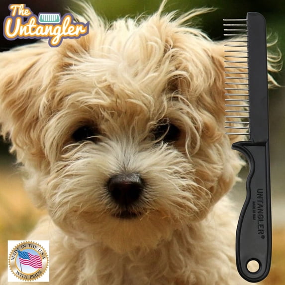 Super Groom Pet Comb with silky smooth rotating teeth- clears matted hair with ease