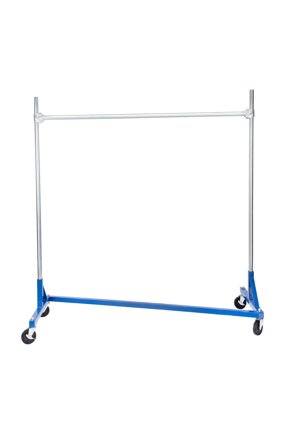 Super Heavy-Duty Single-Rail Clothing Rack (Z-Truck Rolling Rack) - 63"W X 24"D X 66"H (Holds 500lbs) - Sturdy Heavy Duty Clothing Rack Z Truck Garment Rack