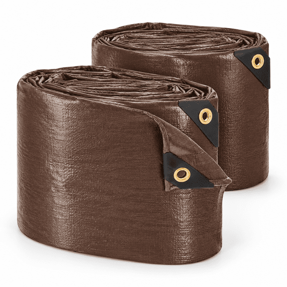 Poly Edge Super Heavy-duty 10' X Brown Poly Tarp (2-pack) - 16 Mil Waterproof ...