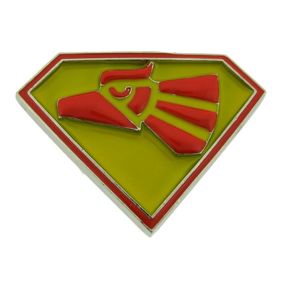 Super Hecho en Mexico Belt Buckle 3D Eagle Diamond Cut Red Yellow Cowboy Vaquero