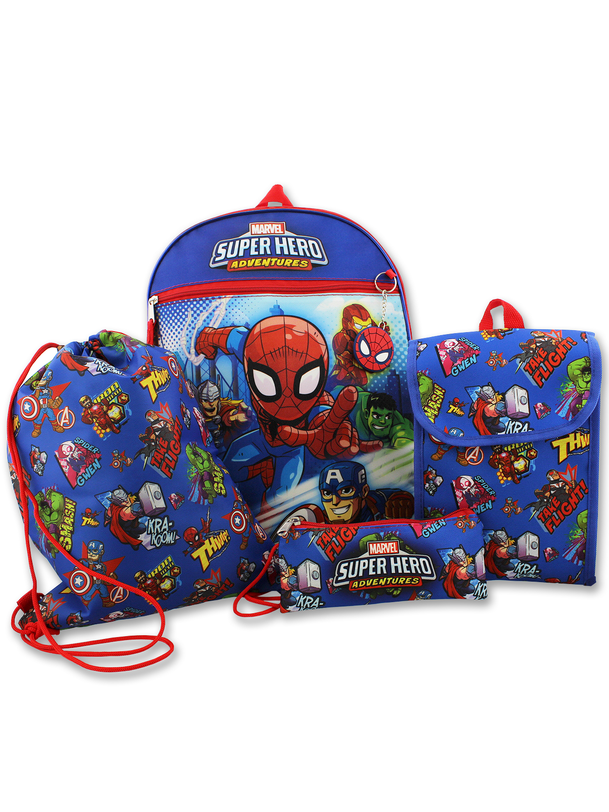 Super Hero Adventures Boys 5 piece Backpack and Snack Bag School Set MUCF5K3YT - image 1 of 7