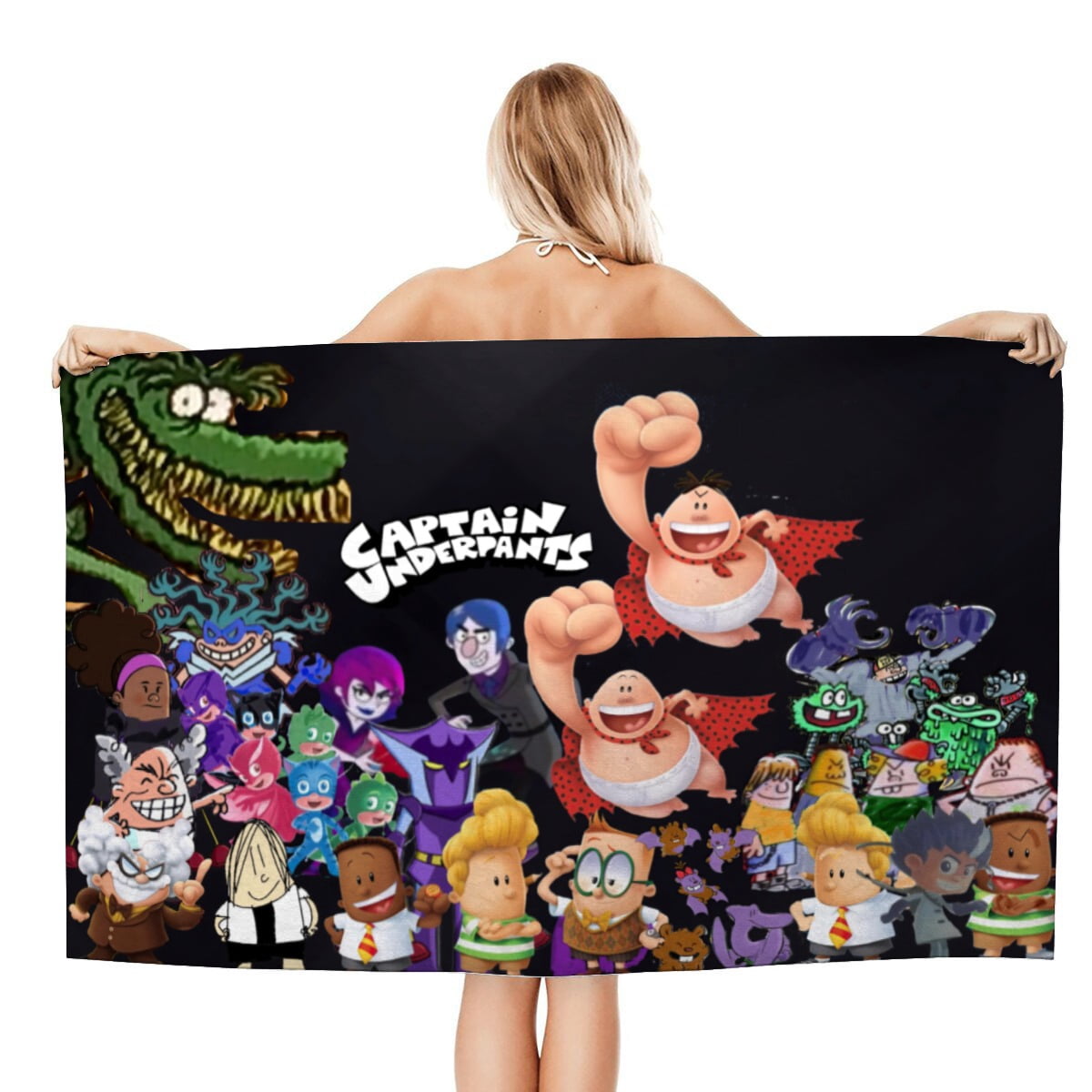 Super Hero Captain Underpants Gifts Beach Towel for Women Girl Birthday Inspired Fan Bath Outdoor Music Lover