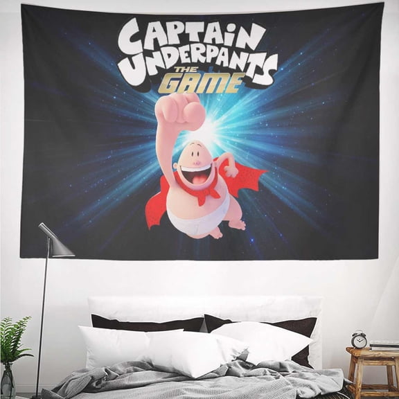 Super Hero Captain Underpants Tapestry Gift Wall Hanging Backdrop for Room Bedroom Girls Fans Background Banner Party Birthday Supplies Decor