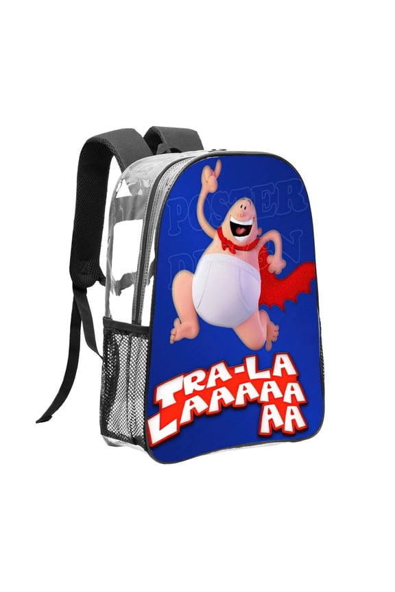 Super Hero Captain Underpants1 Pattern Transparent Backpack Lightweight And fashionable Showcasing Personality And Leading The Trend