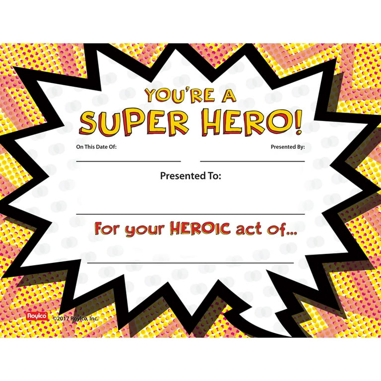 Super Hero Certificate, Pack of 24 - Walmart.com super-hero-certificate-pack-of-24-walmart-com