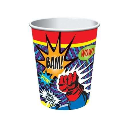 Super Hero Paper Cups Party Tablewear One Size Male Adult Blue Fancy Dress Book Week Halloween