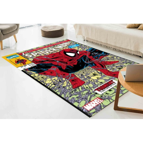 Super Hero Rug, Cartoon Rug, Boyroom Rug, Children Rugs, Gift For Him, Gift For Her, Machine Washable Rug, Bedroom Rug, Pattern Rug, 2.6'x9.2' - 80x280 cm