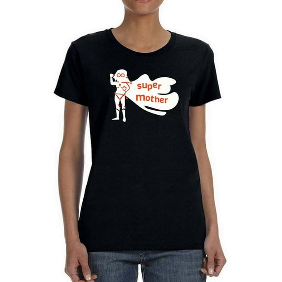 Super Hero, Super Mom Shaped T-Shirt Women -Image by Shutterstock, Female Medium
